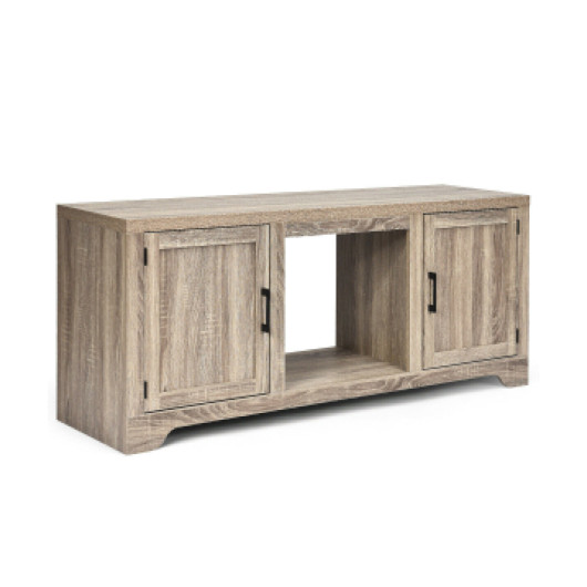 65 Inch Wooden TV Stand with Adjustable Shelves and Doors 3 65 Inch Wooden TV Stand with Adjustable Shelves and Doors - Image 3