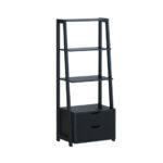 4 Tier Ladder Bookshelf with Drawers for Storage and Display