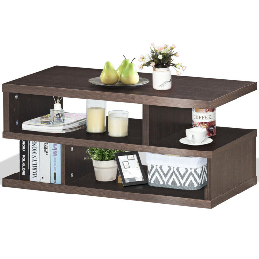 Modern 3-Tier Coffee Table with Storage Shelves for Living Room 4 Modern 3-Tier Coffee Table with Storage Shelves for Living Room - Image 4