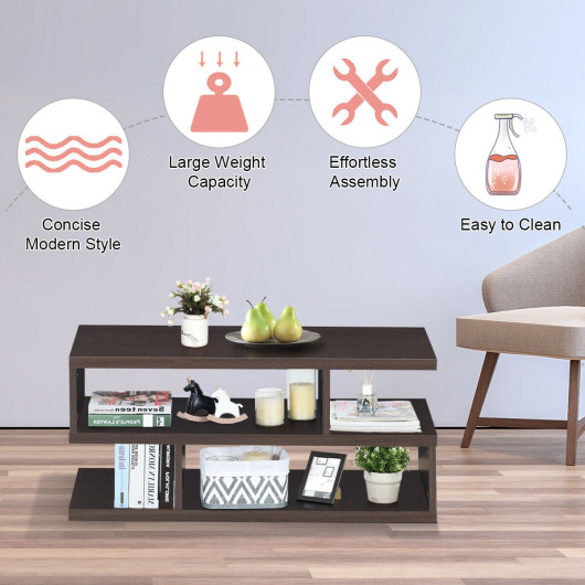 Modern 3-Tier Coffee Table with Storage Shelves for Living Room 2 Modern 3-Tier Coffee Table with Storage Shelves for Living Room - Image 2