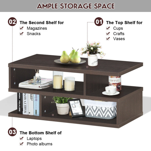 Modern 3-Tier Coffee Table with Storage Shelves for Living Room 6 Modern 3-Tier Coffee Table with Storage Shelves for Living Room - Image 6
