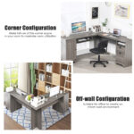 66 Inch L-Shaped Computer Desk with Drawers and Keyboard Tray 23 66 Inch L-Shaped Computer Desk with Drawers and Keyboard Tray