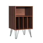 Record Player Stand with Storage Cabinet and Metal Legs 10 Record Player Stand with Storage Cabinet and Metal Legs