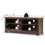 Modern 58 Inch Media Console with Adjustable Shelves and Storage
