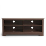 Modern 58 Inch Media Console with Adjustable Shelves and Storage