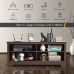 Modern 58 Inch Media Console with Adjustable Shelves and Storage