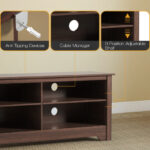Modern 58 Inch Media Console with Adjustable Shelves and Storage
