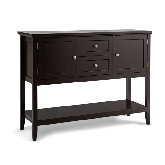 Rustic Wooden Console Table with Drawers and Storage Shelves 3 Rustic Wooden Console Table with Drawers and Storage Shelves - Image 3