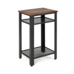 Industrial Side Table with 3-Tier Storage Shelves and Mesh 10 Industrial Side Table with 3-Tier Storage Shelves and Mesh