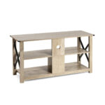 Rustic 3-Tier TV Stand with Open Shelves and Cable Management 31 Rustic 3-Tier TV Stand with Open Shelves and Cable Management