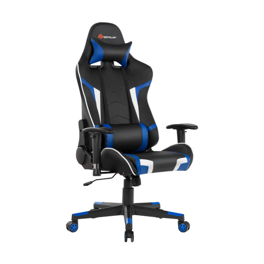 Ergonomic Swivel Reclining Gaming Chair with Massage, Lumbar Support, and Adjustable Backrest