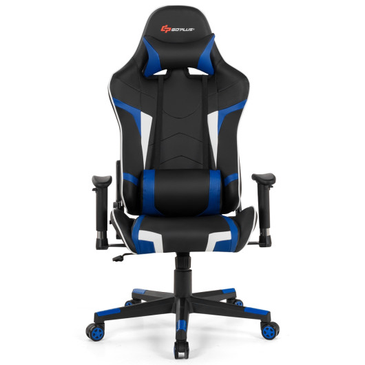 Ergonomic Swivel Reclining Gaming Chair with Massage, Lumbar Support, and Adjustable Backrest