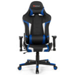 Ergonomic Swivel Reclining Gaming Chair with Massage, Lumbar Support, and Adjustable Backrest