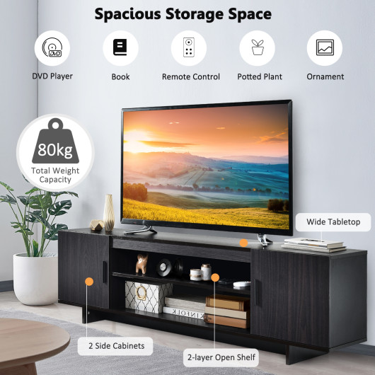 Modern Wood TV Stand with Storage for TVs Up to 65 Inch 2 Modern Wood TV Stand with Storage for TVs Up to 65 Inch - Image 2
