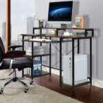 47 Inch Computer Desk with Storage Shelves and Keyboard Tray 9 47 Inch Computer Desk with Storage Shelves and Keyboard Tray