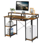 47 Inch Computer Desk with Storage Shelves and Keyboard Tray 11 47 Inch Computer Desk with Storage Shelves and Keyboard Tray