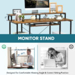 47 Inch Computer Desk with Storage Shelves and Keyboard Tray 14 47 Inch Computer Desk with Storage Shelves and Keyboard Tray