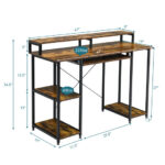 47 Inch Computer Desk with Storage Shelves and Keyboard Tray 12 47 Inch Computer Desk with Storage Shelves and Keyboard Tray