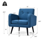 Modern Upholstered Accent Chair with Rubberwood Legs and Tufted Back 12 Modern Upholstered Accent Chair with Rubberwood Legs and Tufted Back