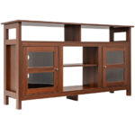 Rustic 58 Inch TV Stand with Cabinets and Shelves