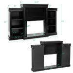 70 Inch Fireplace Media Console with Shelves and Bookcase
