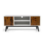 Mid-Century Modern TV Stand with Cabinets and Open Shelves 10 Mid-Century Modern TV Stand with Cabinets and Open Shelves