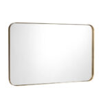 Wall-Mounted Rectangular Mirror with Metal Frame Rounded Corners