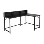 L-Shaped Computer Desk with Hutch and Bookshelf for Offices 17 L-Shaped Computer Desk with Hutch and Bookshelf for Offices