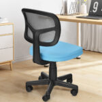 Adjustable Armless Mesh Office Chair with Wheels for Home