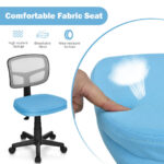 Adjustable Armless Mesh Office Chair with Wheels for Home