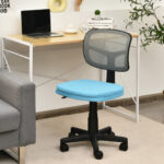 Adjustable Armless Mesh Office Chair with Wheels for Home