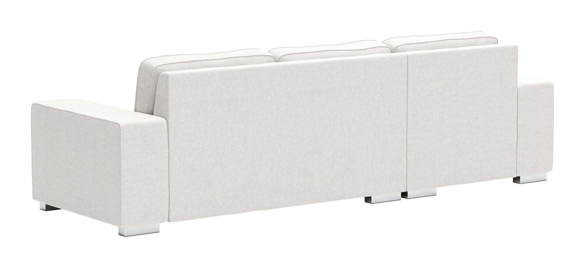 White Sectional Sofa with Modular Design and Chrome Steel Legs 7 White Sectional Sofa with Modular Design and Chrome Steel Legs - Image 7