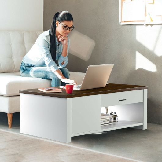 Modern Coffee Table with Storage Drawers and Compartments for Living Room 6 Modern Coffee Table with Storage Drawers and Compartments for Living Room - Image 6