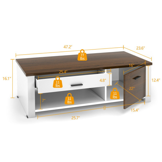 Modern Coffee Table with Storage Drawers and Compartments for Living Room 5 Modern Coffee Table with Storage Drawers and Compartments for Living Room - Image 5