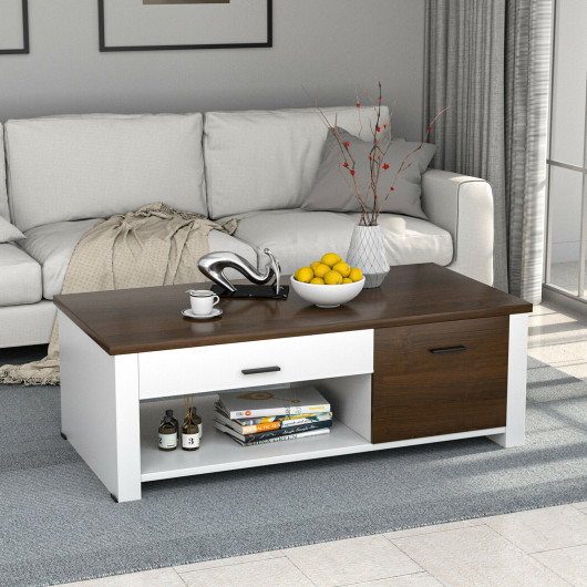 Modern Coffee Table with Storage Drawers and Compartments for Living Room 2 Modern Coffee Table with Storage Drawers and Compartments for Living Room - Image 2
