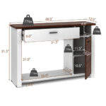 48 Inch Console Table with Drawer Cabinet and Adjustable Shelf