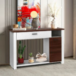 48 Inch Console Table with Drawer Cabinet and Adjustable Shelf