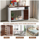 48 Inch Console Table with Drawer Cabinet and Adjustable Shelf