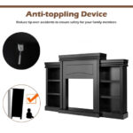 70 Inch Fireplace Media Console with Shelves and Bookcase