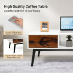 Modern Wooden Coffee Table with Drawer and Open Storage Shelf