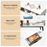 Modern Wooden Coffee Table with Drawer and Open Storage Shelf