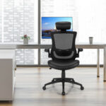 Ergonomic Office Chair with Lumbar Support and Flip-Up Arms