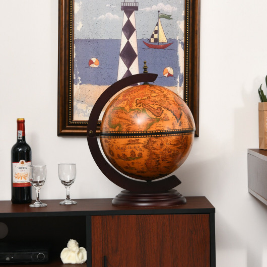 19 Inch Tabletop Globe Wine Cabinet with Vintage Map Design 6 19 Inch Tabletop Globe Wine Cabinet with Vintage Map Design - Image 6