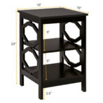 3 Tier Multifunctional End Table with Storage Shelves (Set of 2)