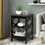3 Tier Multifunctional End Table with Storage Shelves (Set of 2)