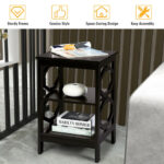 3 Tier Multifunctional End Table with Storage Shelves (Set of 2)