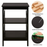 3 Tier Multifunctional End Table with Storage Shelves (Set of 2)