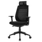 Adjustable Mesh Office Chair with Headrest, Armrests, and Clothes Hanger