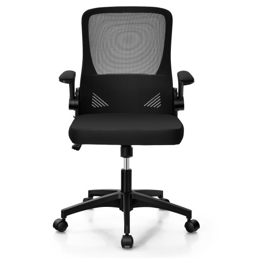 Ergonomic Swivel Mesh Office Chair with Foldable Backrest Black 4 Ergonomic Swivel Mesh Office Chair with Foldable Backrest Black - Image 4