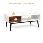 Modern Wooden Coffee Table with Drawer and Open Storage Shelf